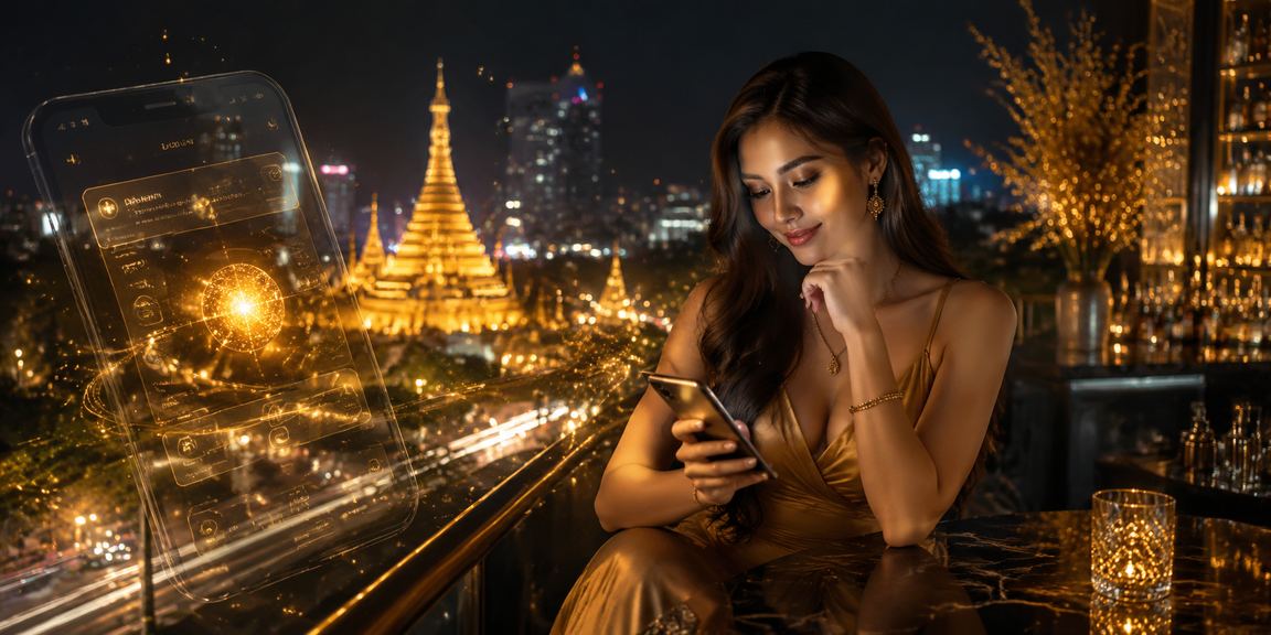 ရန်ကုန် ဆုလောင်းကစား မိုဘိုင်းဖုန်းဖြင့် ကစားနေသော အမျိုးသမီး